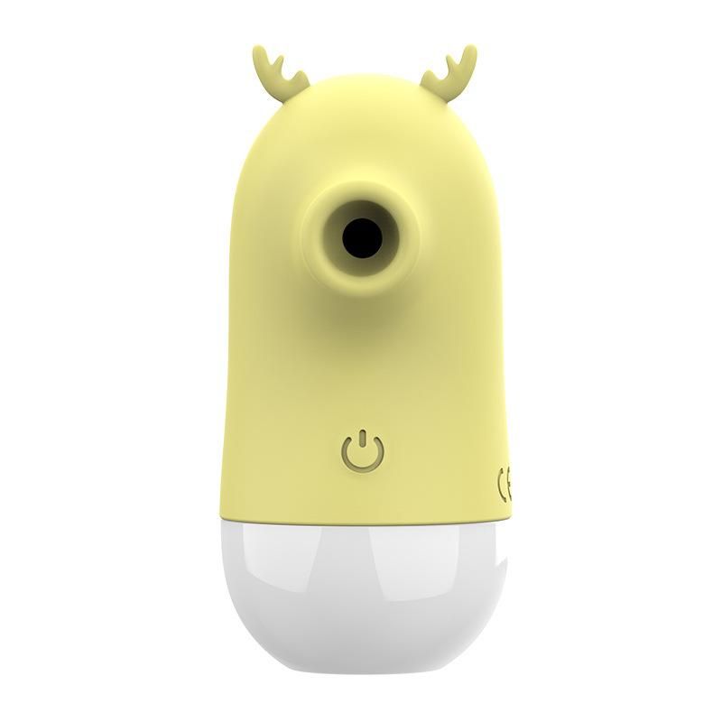 Adult sex toys female cute cartoon deer jumping egg sucking tongue licking dual-purpose jumping egg yellow
