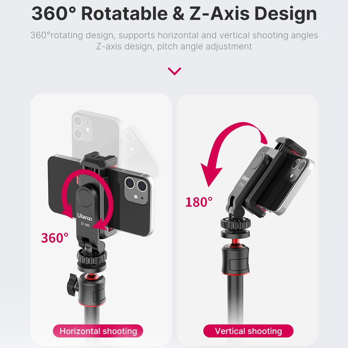ST-06S Portable 360° Rotation Tripod Phone Mount Holder