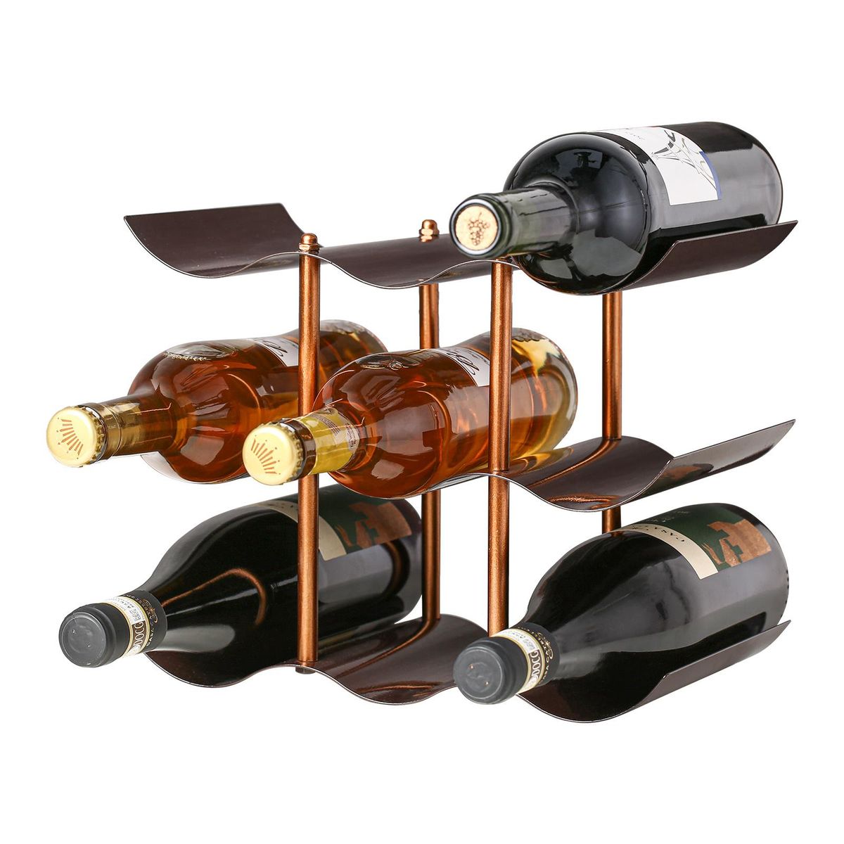 Tomfeel Iron Wine Rack Winebottle Holder Simple and Modern Bottles Organizer Perfect Home Decor, Bar, Wine Cellar, Sideboard Kitchen Storage (9 Bottles)