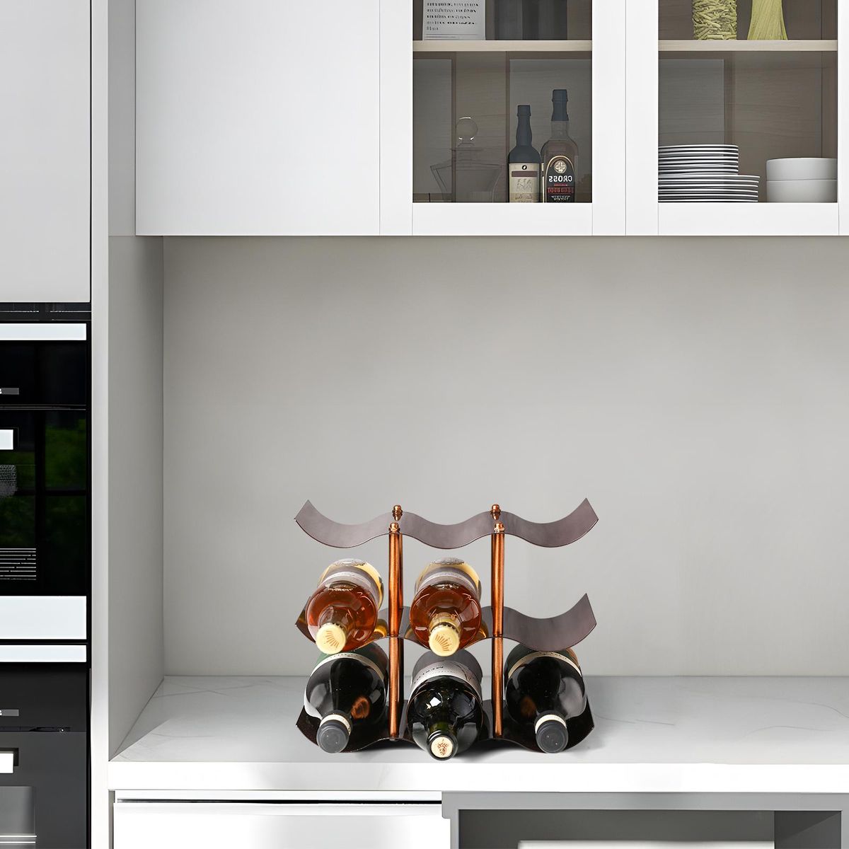 Tomfeel Iron Wine Rack Winebottle Holder Simple and Modern Bottles Organizer Perfect Home Decor, Bar, Wine Cellar, Sideboard Kitchen Storage (9 Bottles)
