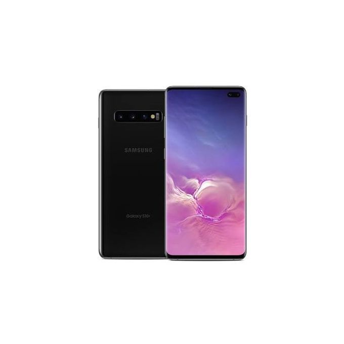 Galaxy S10 Plus (S10+) 6.4-Inch AMOLED (8GB, 128GB ROM) (12MP + 12MP + 16MP) Single Sim - Black  With Free Pouch & Screen Guide
