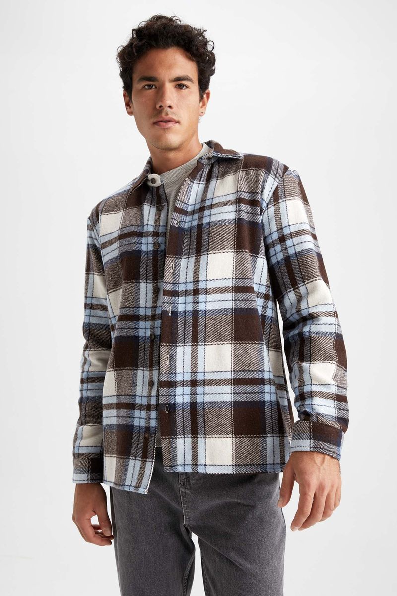 Man Regular Fit Woven Long Sleeve Shirt - Multicolour