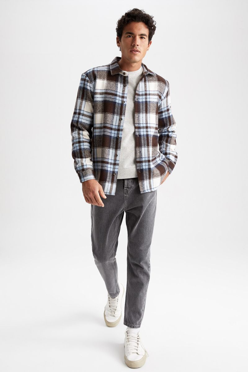 Man Regular Fit Woven Long Sleeve Shirt - Multicolour