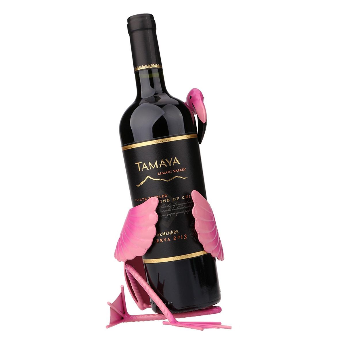 TOOARTS Flamingo wine holder Wine shelf Metal sculpture Practical sculpture Home decoration Interior decoration Crafts