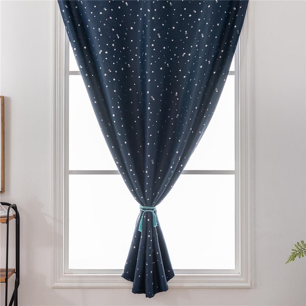 1PC Curtain  Home Hot Silver Stars Blackout Double Sided Velcro Curtain Fabric Home Decoration for Living Room Bedroom
