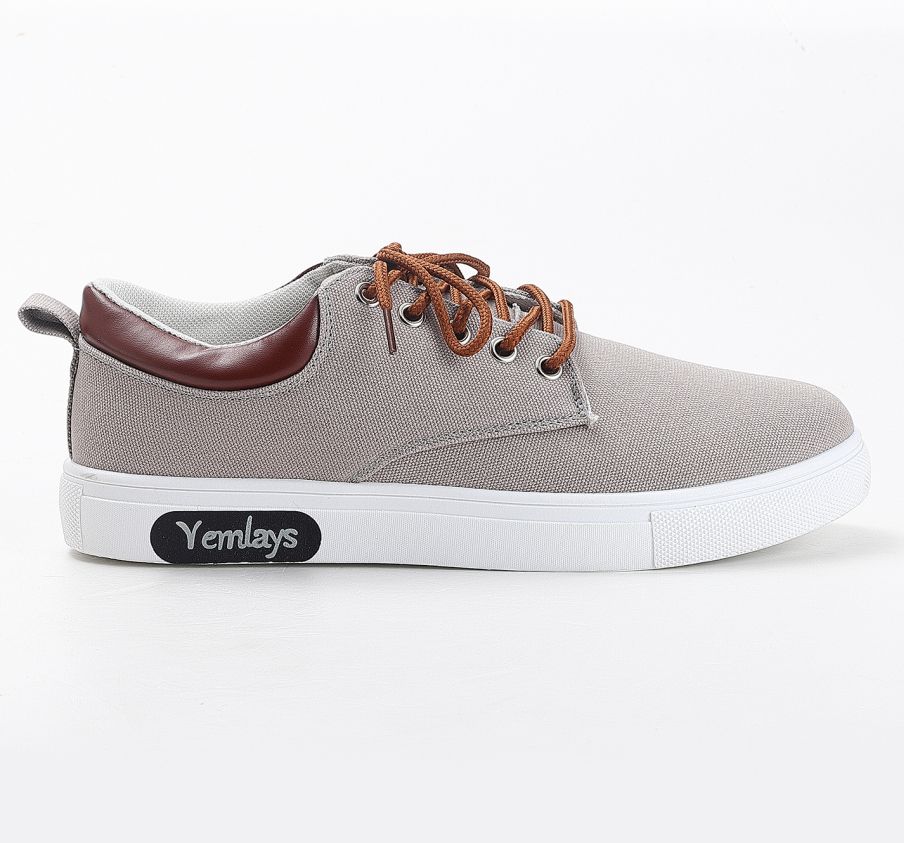 Men's Breathable Lace-up Canvas - Grey (Big Size 39 - 47)