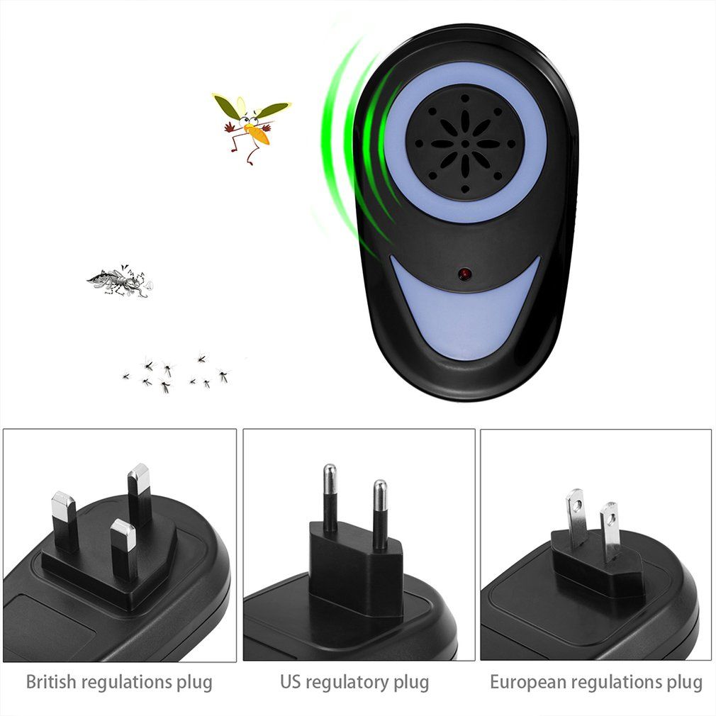 OR Night Light Electronic Insect Repellent Ultrasonic Mouse Roach Black
