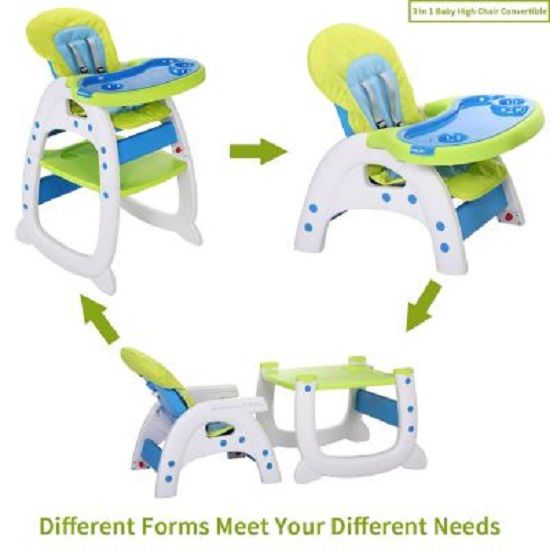 3 In 1 Infant To Toddler Convertible Baby High Chair