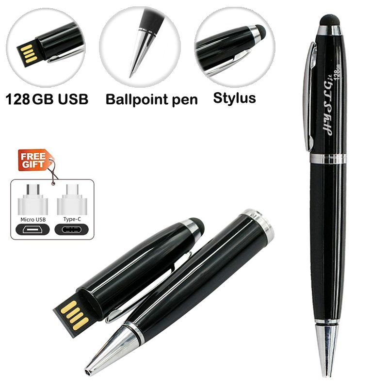 128GB OTG Usb Flash Drive Ballpoint Pen +micro Usb + Type C