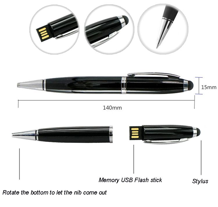128GB OTG Usb Flash Drive Ballpoint Pen +micro Usb + Type C