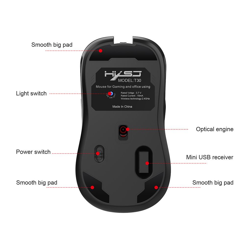Wireless Mouse Rechargeable Mice Optical 3600DPI
