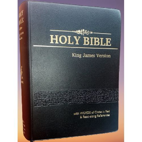KJV Large Print With Words Of Christ In Red & Read Along References,All Year Bible Reading Planner