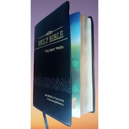 KJV Large Print With Words Of Christ In Red & Read Along References,All Year Bible Reading Planner