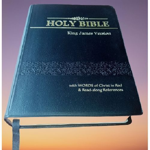 KJV Large Print With Words Of Christ In Red & Read Along References,All Year Bible Reading Planner
