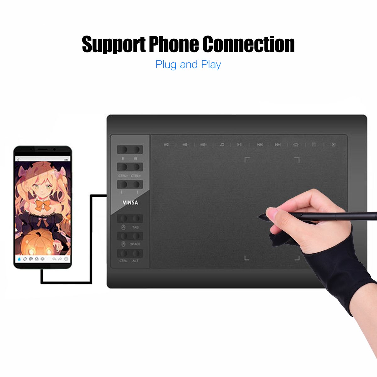 10x6 Inch Professional Graphic Drawing Tablet 12 Express