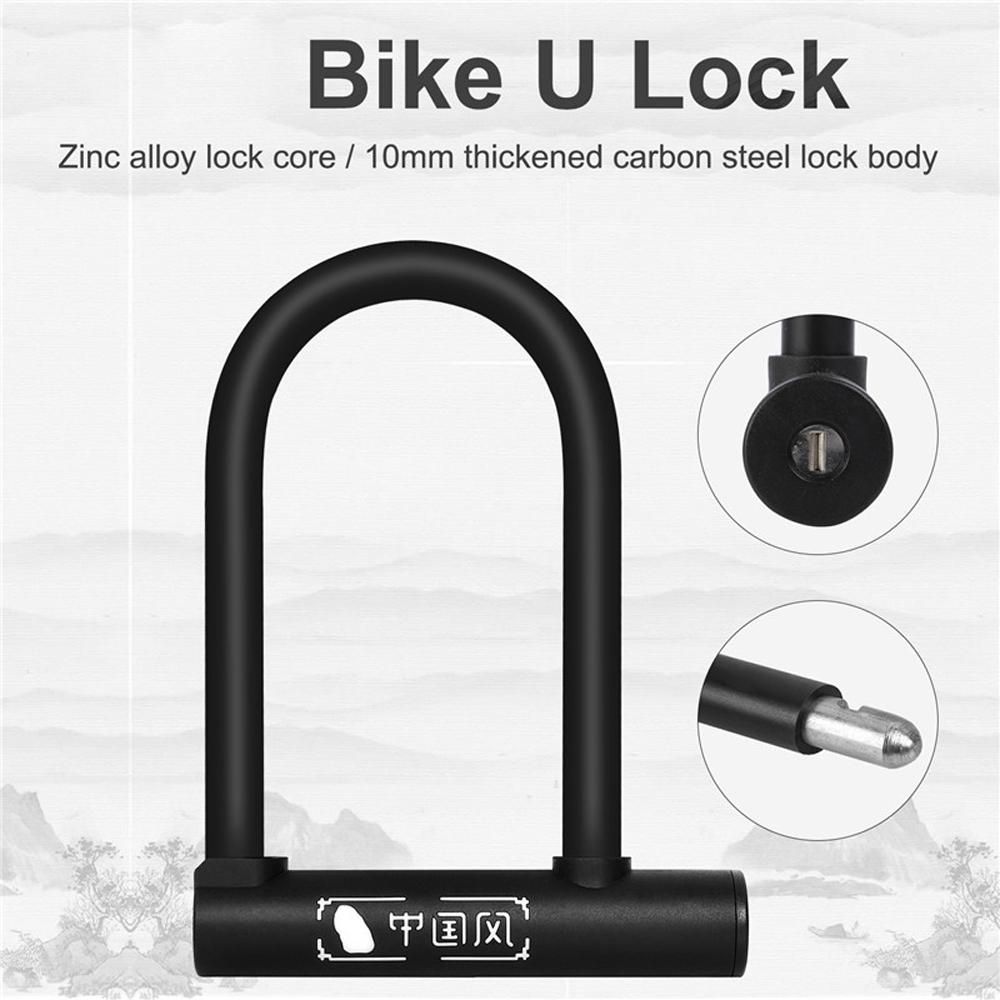 WEST BIKING Bicycle U Lock MTB Road Bike Wheel Lock 2 Keys Anti-theft Safety Motorcycle Scooter Cycling Lock Bicycle Accessories