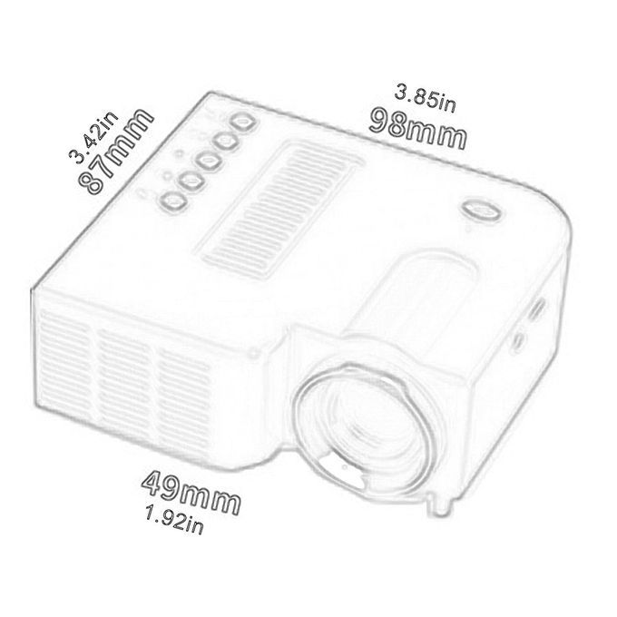 UC28C Portable Projector Mini 3D Projector Mini Movie Video Projector Black