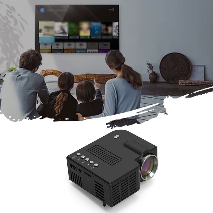 UC28C Portable Projector Mini 3D Projector Mini Movie Video Projector Black