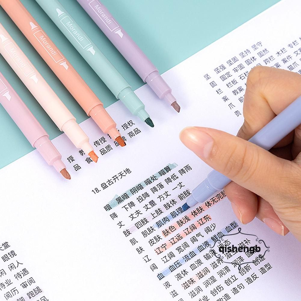 Double-headed Marker Highlighter Sets Dual Tips Writes