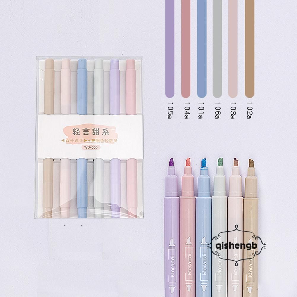 Double-headed Marker Highlighter Sets Dual Tips Writes