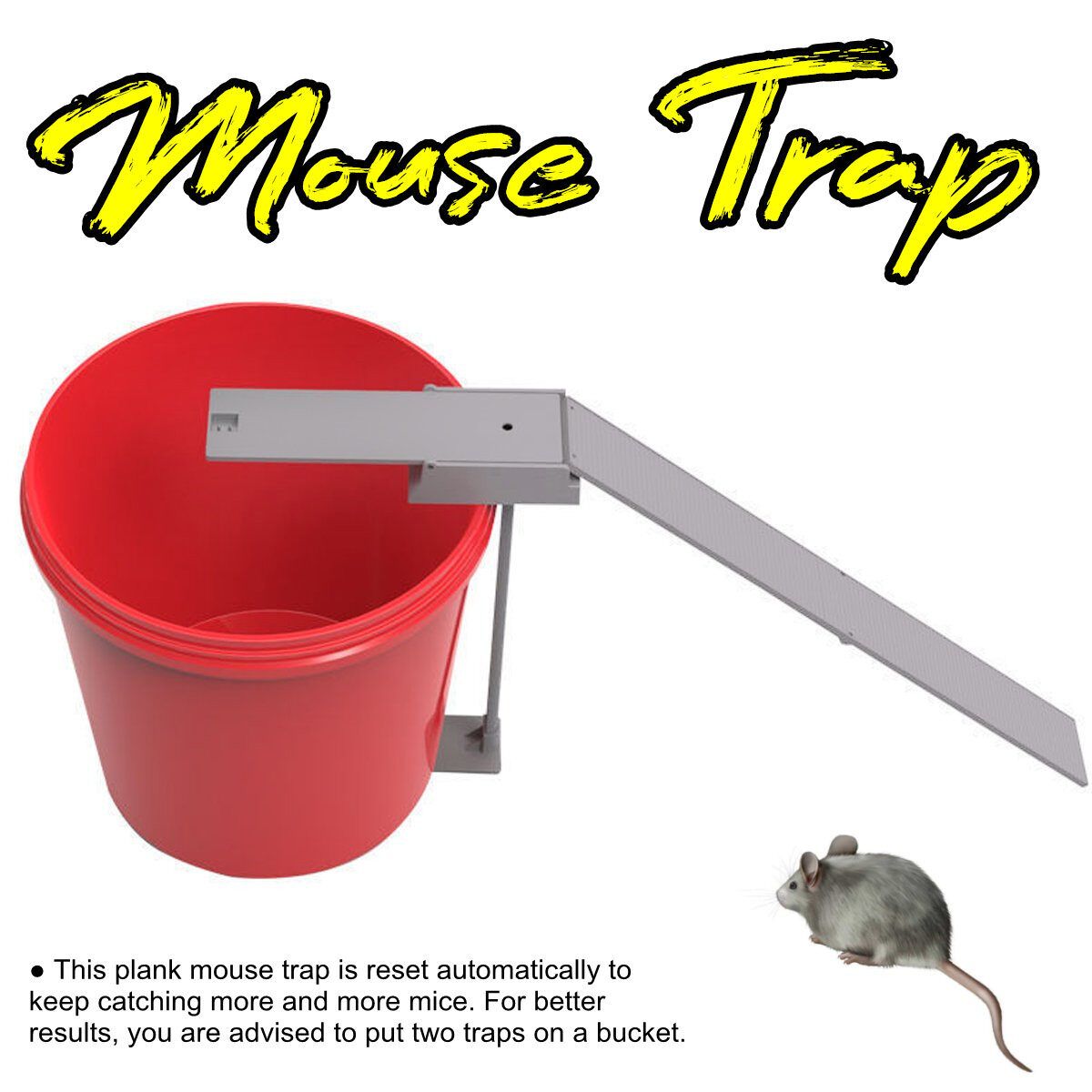 Home Rodent Mouse Rat Trap Auto Reset Mice Catcher Tool Walk The Plank