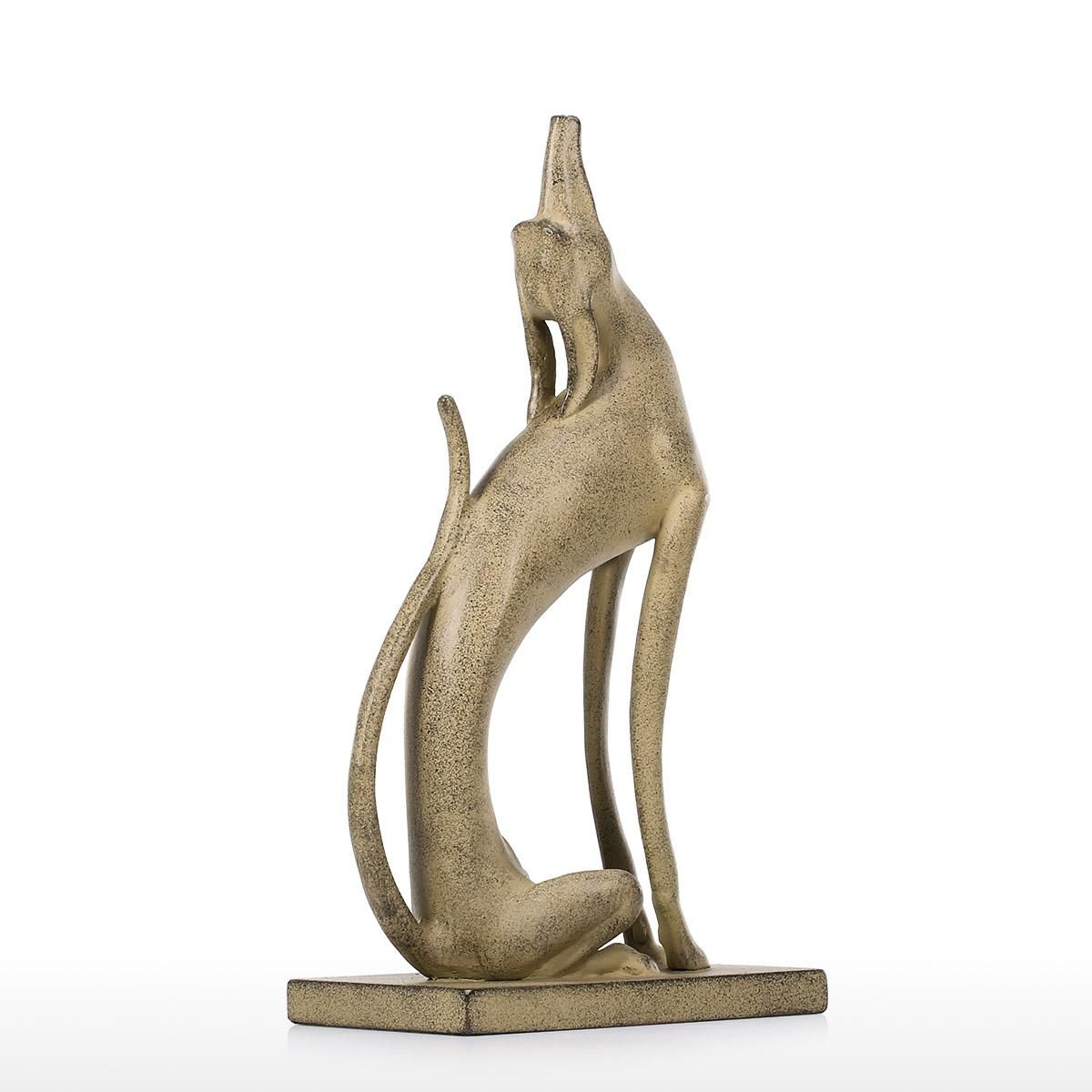 Tomfeel Upturned Dog Statue Aluminum Art Statue Home Decoration Animal Ornament Desk Table Ornament