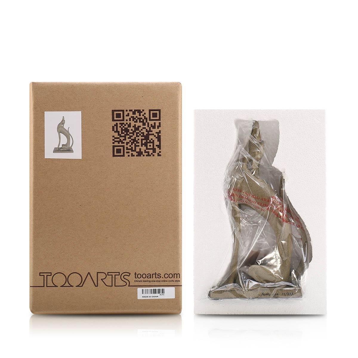 Tomfeel Upturned Dog Statue Aluminum Art Statue Home Decoration Animal Ornament Desk Table Ornament