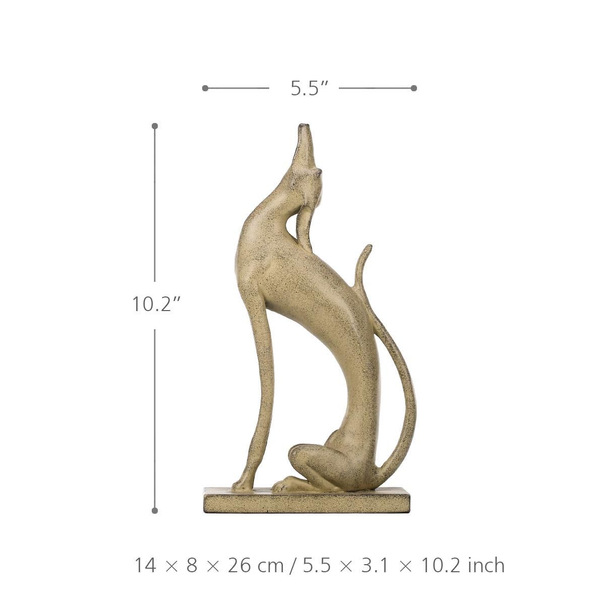 Tomfeel Upturned Dog Statue Aluminum Art Statue Home Decoration Animal Ornament Desk Table Ornament