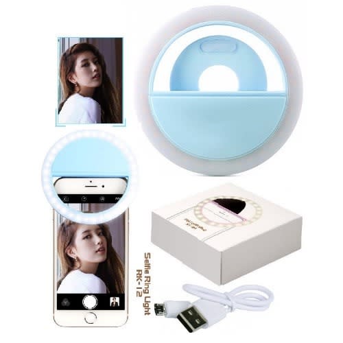 Selfie Ring Light - Rechargeable With Inbuilt Battery- Blue