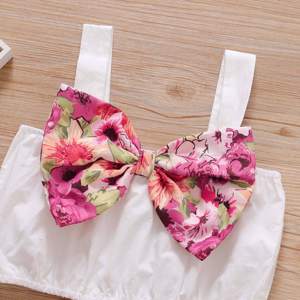 1-6Y Kid Girls Dresses Floral Bow Sling Tank Tops Shirt Elastic Waist Skirt