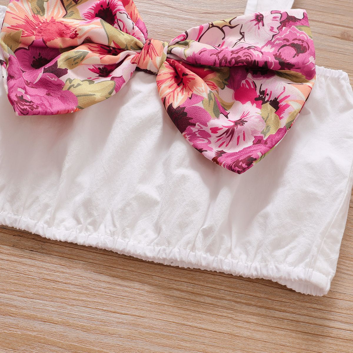1-6Y Kid Girls Dresses Floral Bow Sling Tank Tops Shirt Elastic Waist Skirt