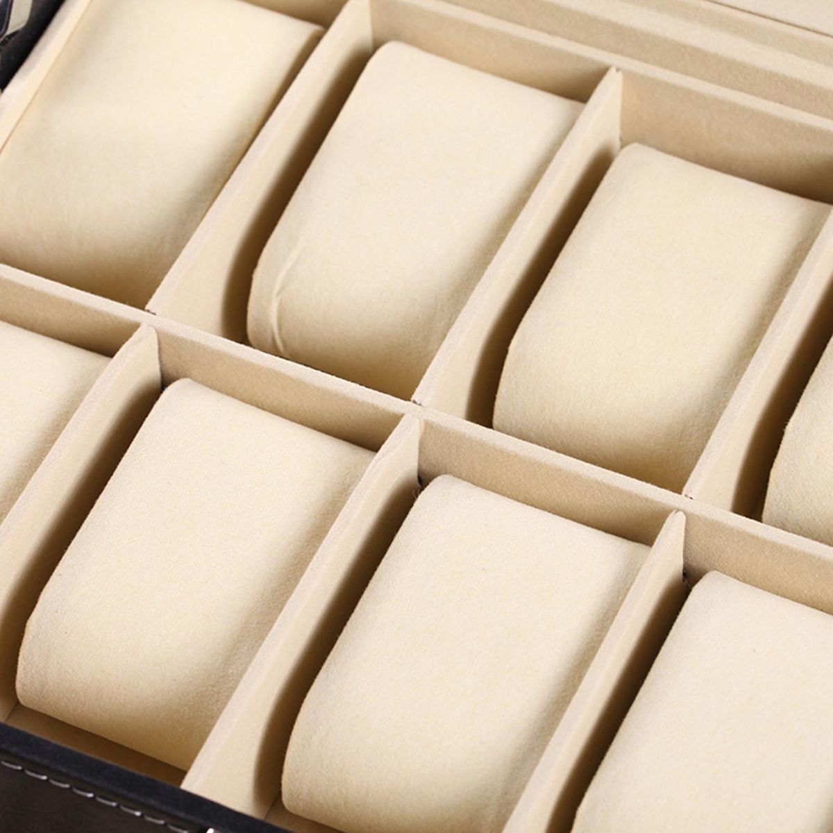 Double-layer Watch Storage Box Flannel Lining Fixed Buffer Buckle Lock Top Glass