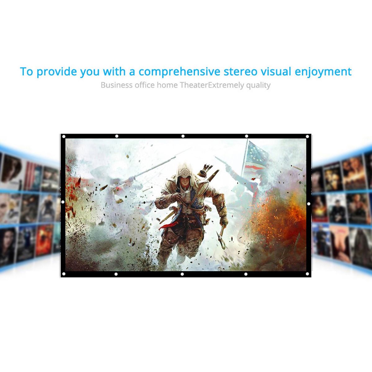 H150 Foldable 16:9 150 Inch Portable Projector Screen