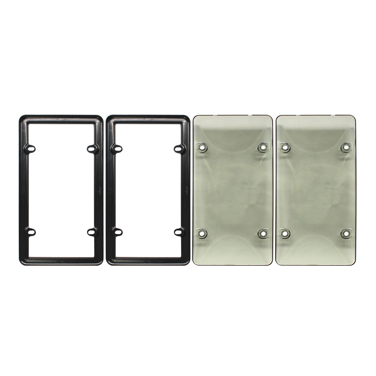 2 Pcs Dark Gray License Plate Frame, Plastic License Plate