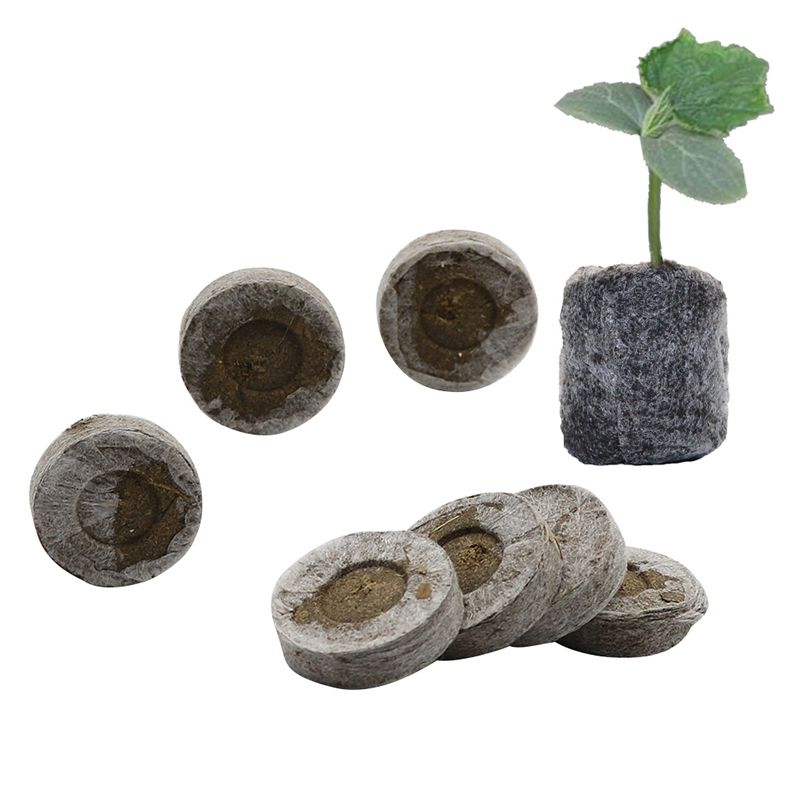 Nursery Block Peat Pellets For Garden Flowers Planting Agriculture Green Soil Block For Seedling Cultivation 10 Pcs