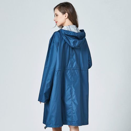 Nylon Jacket Black Ladies Hooded Raincoat