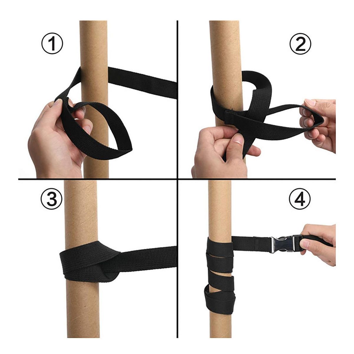 Camping Clothesline Sturdy Carabiner Camping Lanyard Black