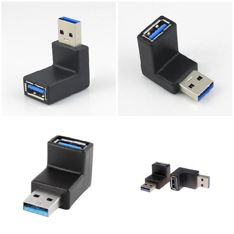USB 3.0 A Male To Female Adapter Extension 90 Degree Right A