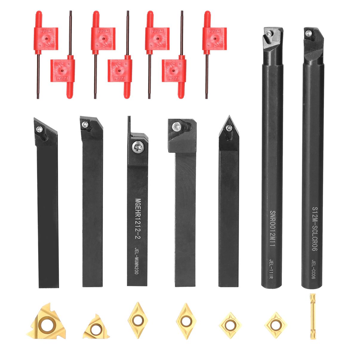 7pcs 12mm Shank Diameter Lathe Turning Tool Holder Boring