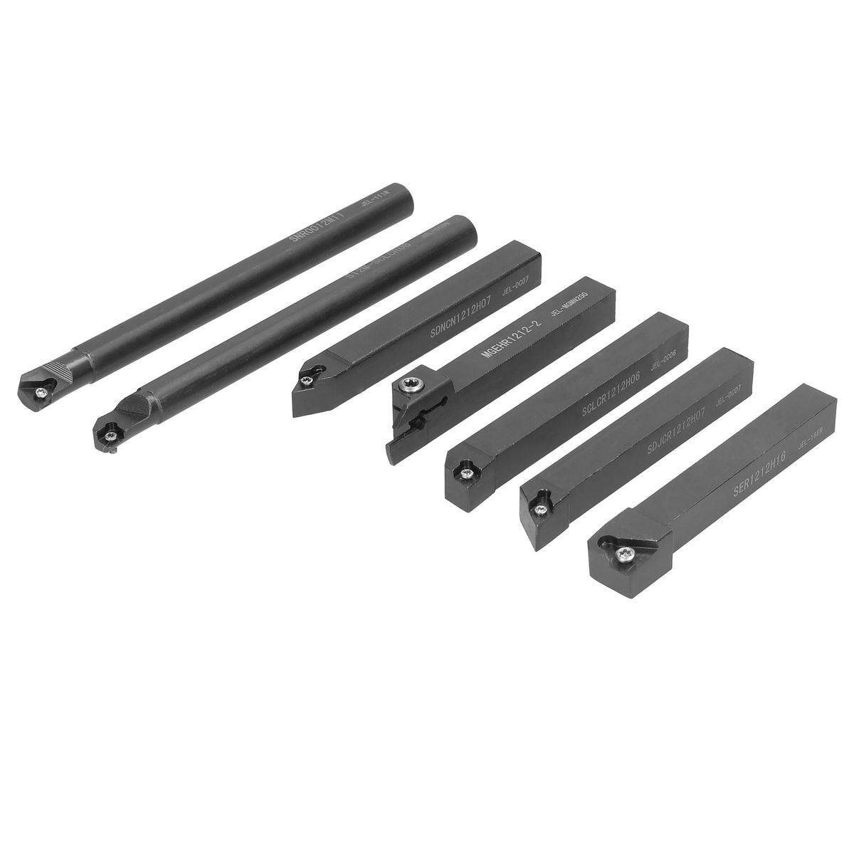7pcs 12mm Shank Diameter Lathe Turning Tool Holder Boring