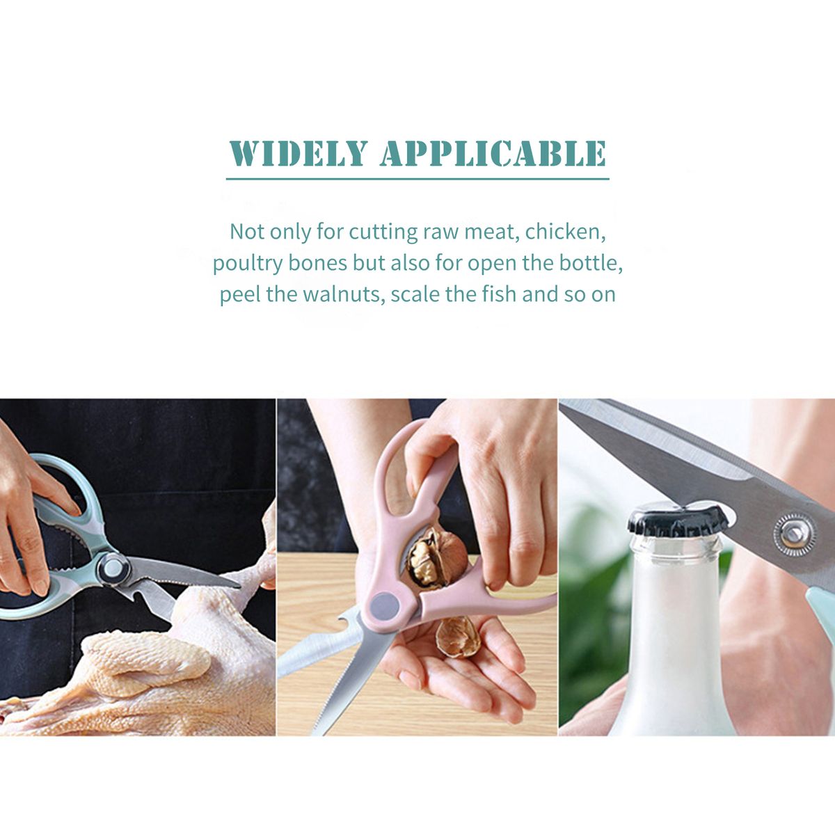 Poultry Shears With Protective Cover Stainless Steel Kitchen