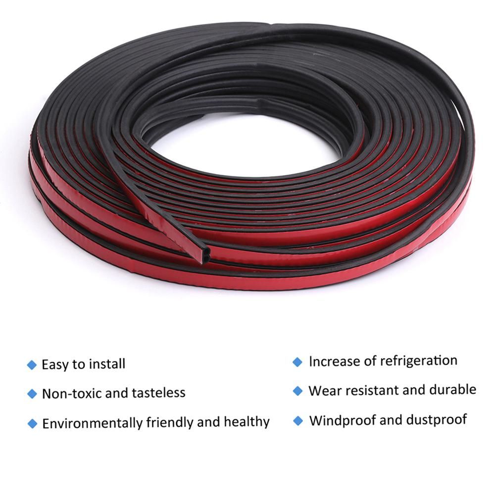 5M Car Door Seal Strips Auto Rubber Seals Sticker Noise Insulation B Shape Weatherstrip Rubber Seals Dustproof Automobiles Interior Accessories