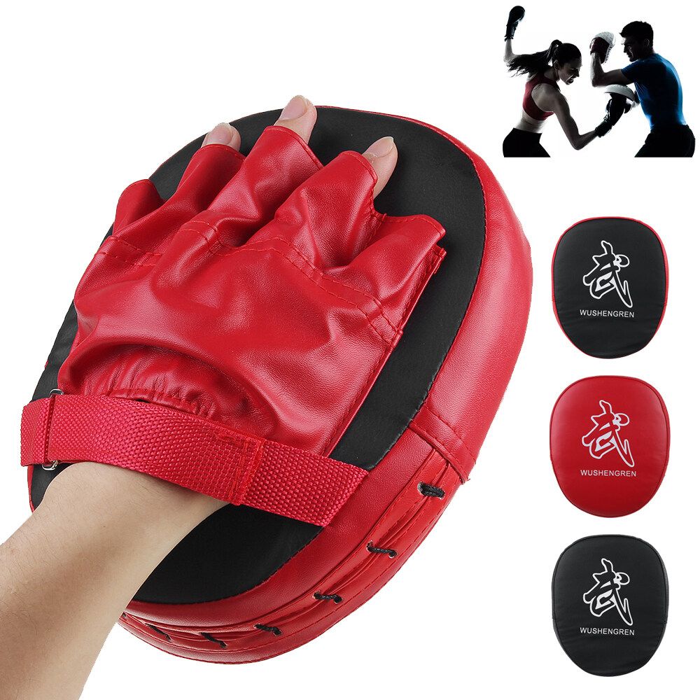 Comfortable Thai Kick Shield Boxing Mitt Focus Target Punch Pad Glove Punching Karate Training PU Foam Red