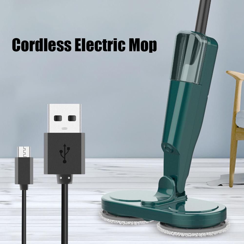 Cordless Electric Mop Dual-Motor Low Noise Electric Spin Mop with Transparent Water Tank for Tile Hardwood Marble USB Charging Handheld Electric Mops for Floor Cleaning