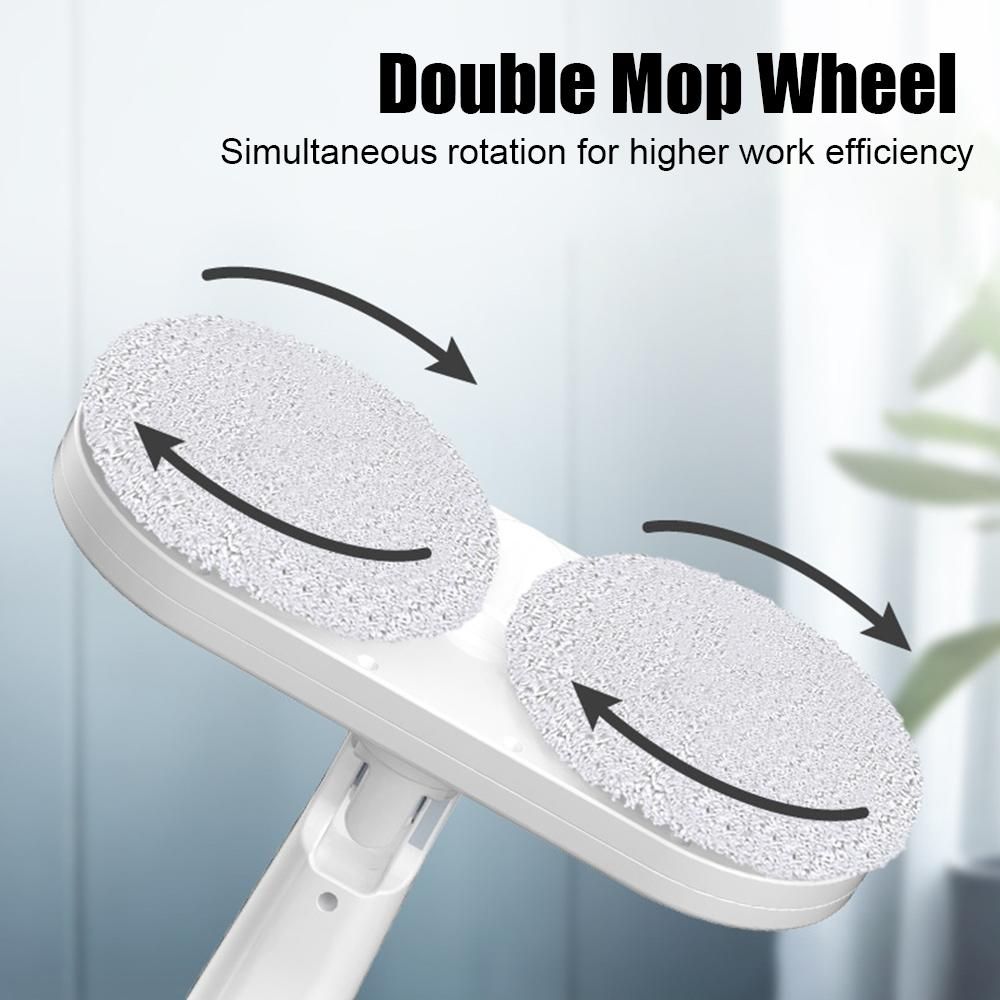 Cordless Electric Mop Dual-Motor Low Noise Electric Spin Mop with Transparent Water Tank for Tile Hardwood Marble USB Charging Handheld Electric Mops for Floor Cleaning