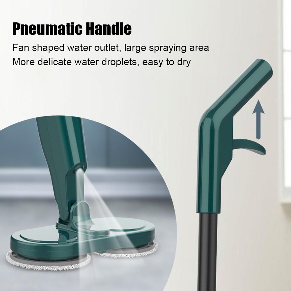 Cordless Electric Mop Dual-Motor Low Noise Electric Spin Mop with Transparent Water Tank for Tile Hardwood Marble USB Charging Handheld Electric Mops for Floor Cleaning