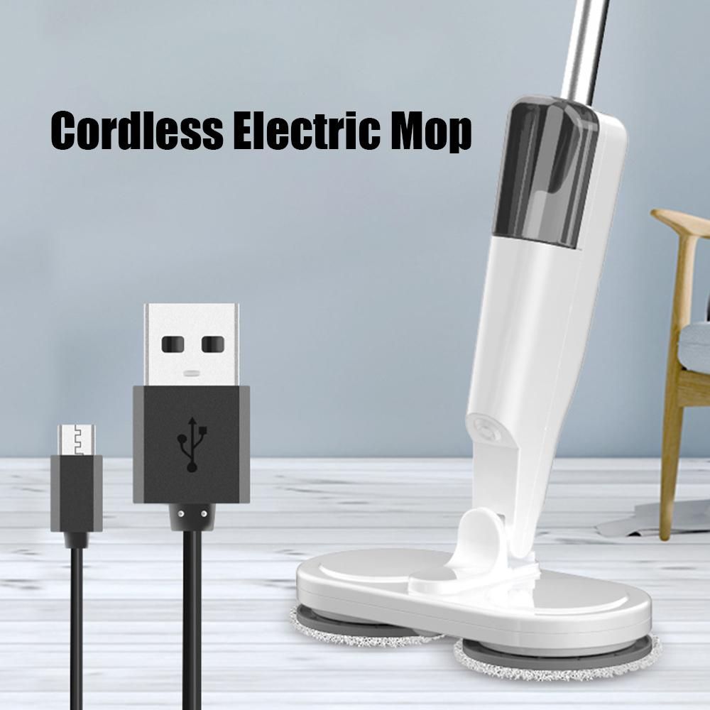 Cordless Electric Mop Dual-Motor Low Noise Electric Spin Mop with Transparent Water Tank for Tile Hardwood Marble USB Charging Handheld Electric Mops for Floor Cleaning