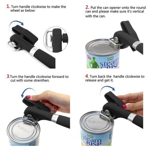 EsoGoal Stainless Steel Can Opener Smooth Edge Handy Turn
