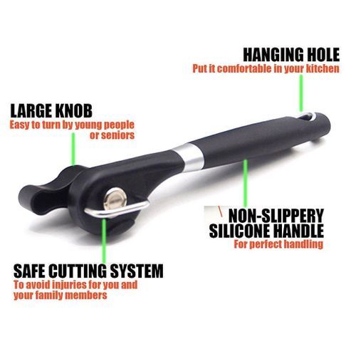 EsoGoal Stainless Steel Can Opener Smooth Edge Handy Turn