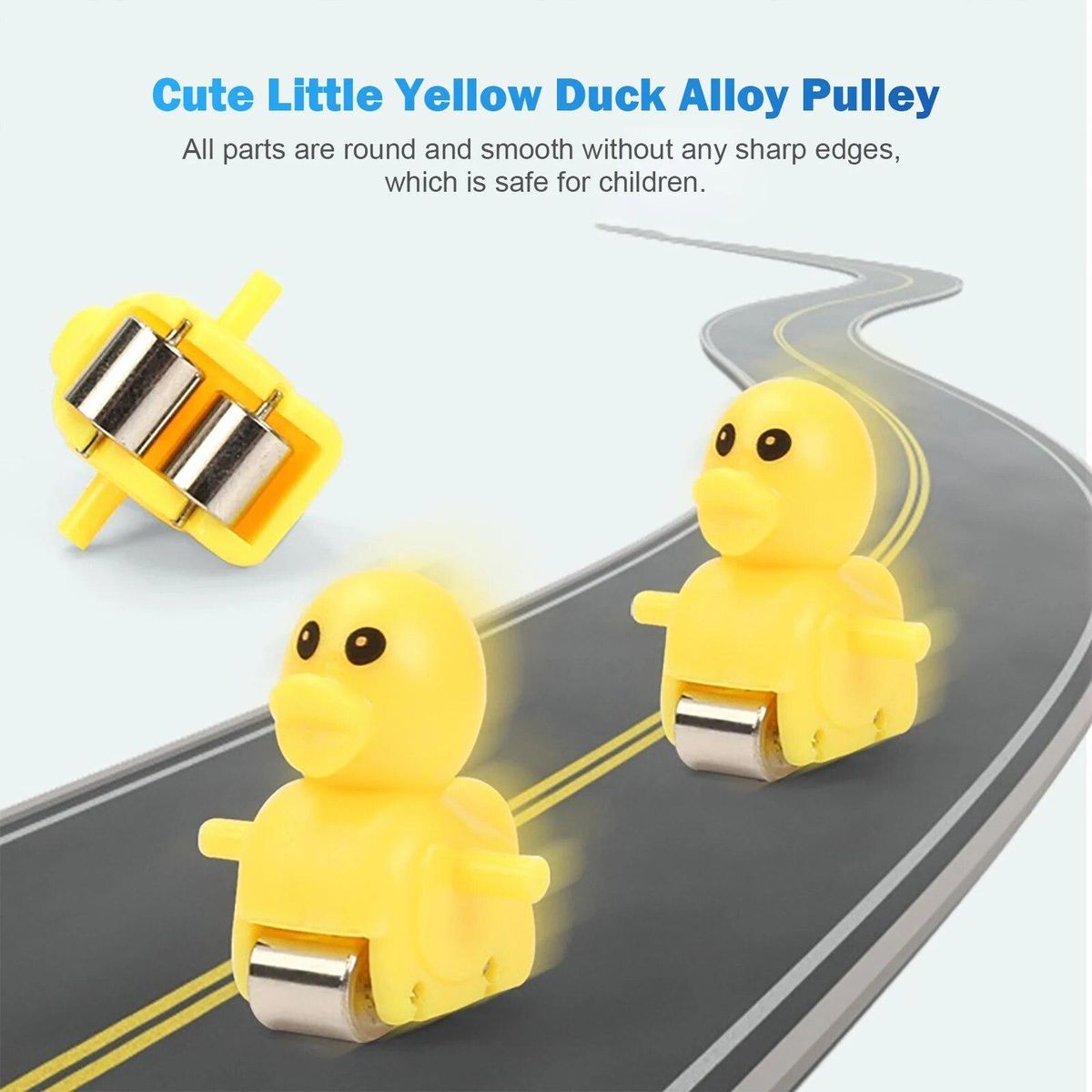 Duck Roller Coaster Track Toys Set with LED Lights / Music / On & Off Button